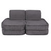 KINDERSOFA, Pocket Basic, Churros, Taubengrau - Graphitfarben, Textil (120/25/60cm) - MeowBaby