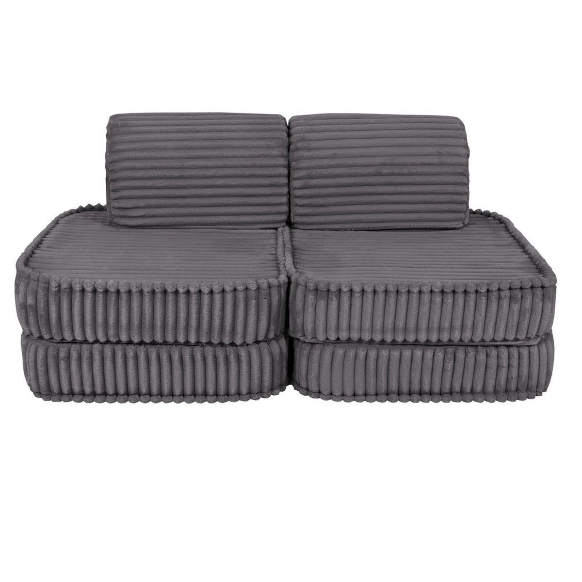 KINDERSOFA, Pocket Basic, Churros, Taubengrau - Graphitfarben, Textil (120/25/60cm) - MeowBaby