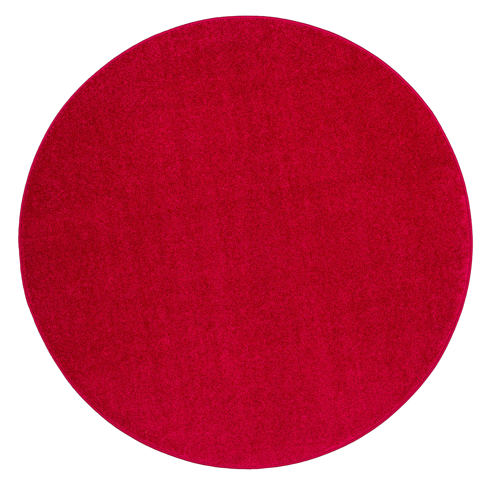 HOCHFLOR VELOURS TEPPICH LUNA RUND - Rot, Textil (133/133cm) - Snapstyle