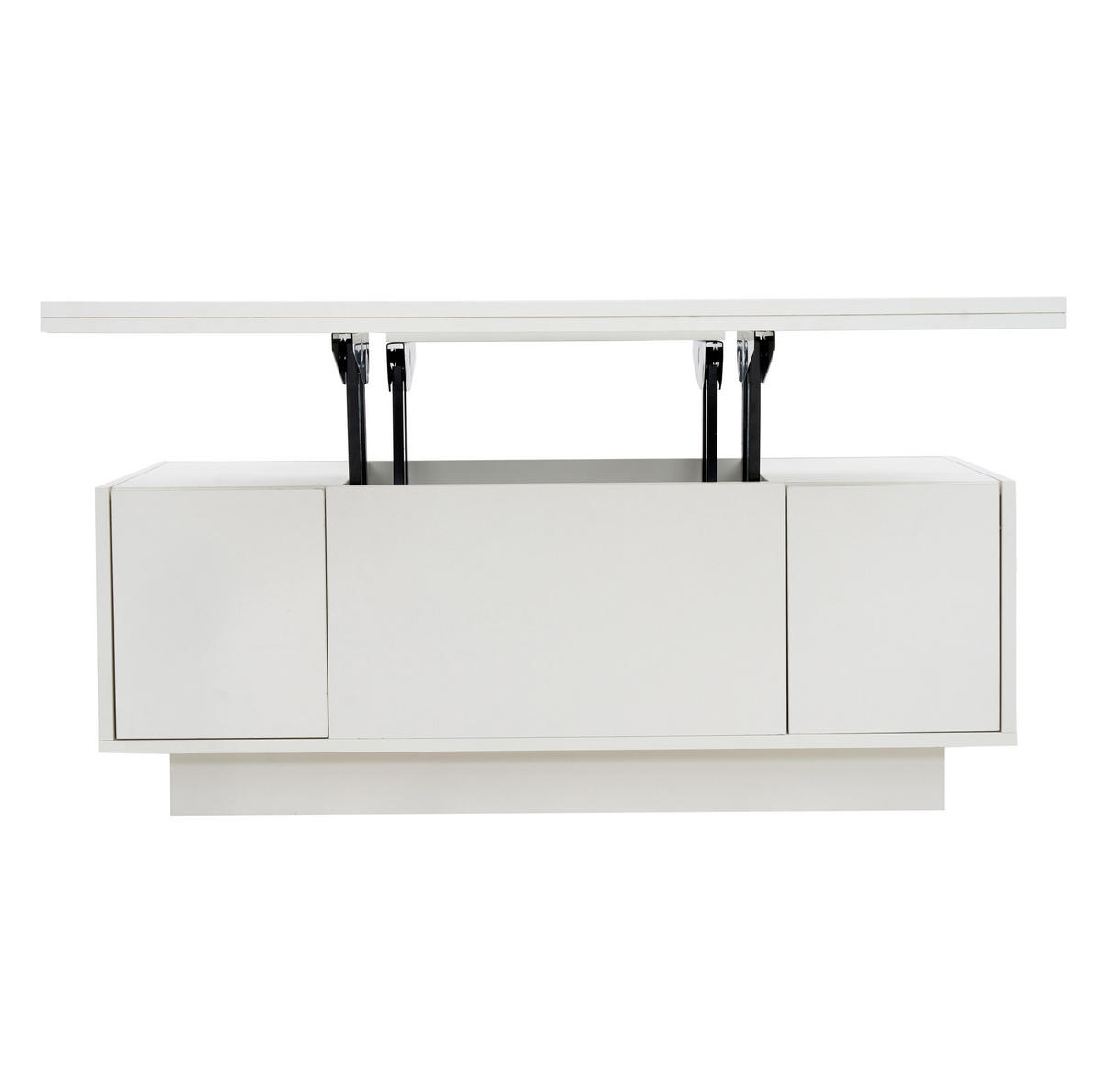 COUCHTISCH mit 2 Hebeplatten 100 x 50 x 43 cm Weiß - Weiß, Holzwerkstoff (100/50/55.5cm) - Meubliv