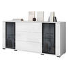 SIDEBOARD Caro SB 150 2D3S - Schwarz/Weiß, Holzwerkstoff/Kunststoff (150/70/40cm) - MIRJAN24