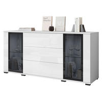 SIDEBOARD Caro SB 150 2D3S - Schwarz/Weiß, Holzwerkstoff/Kunststoff (150/70/40cm) - MIRJAN24