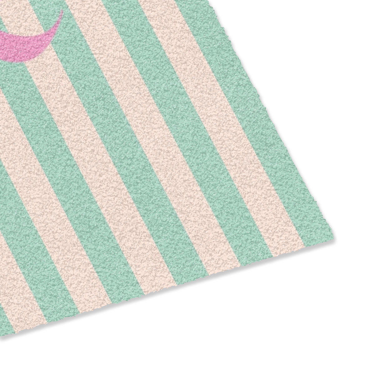 FUSSMATTE Rosa – Grün – Streifen – Amore 60x40 cm - Mintgrün, Kunststoff (60/0.4cm) - MuchoWow