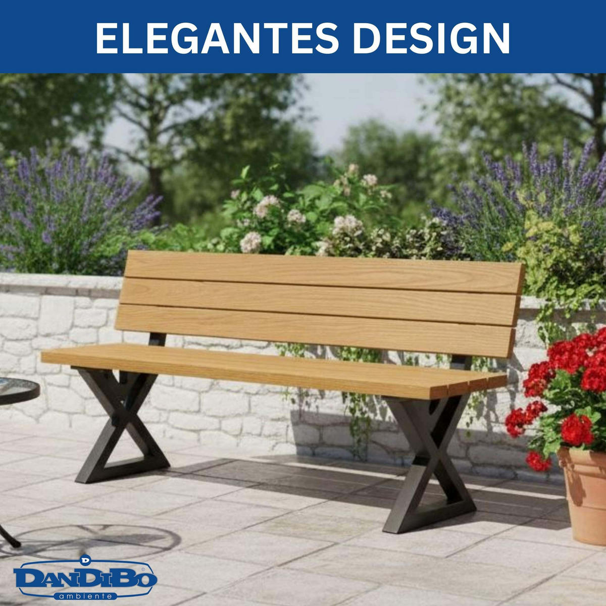 BANKGESTELL mit Lehne Metall Schwarz 45/76 cm - Schwarz, Metall (45/76/6cm) - DanDiBo