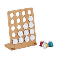 DRŽÁK kapslí - světle hnědá, dřevo (18/23/9cm) - Relaxdays