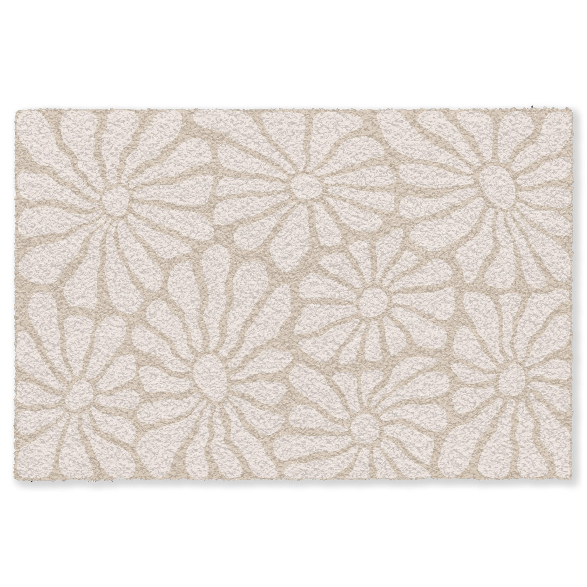 FUSSMATTE Floral - Druck - Beige - Braun - Minimalistisch Schmutzfangmatte 180x120 cm - Sandfarben, Kunststoff (180/120cm) - MuchoWow