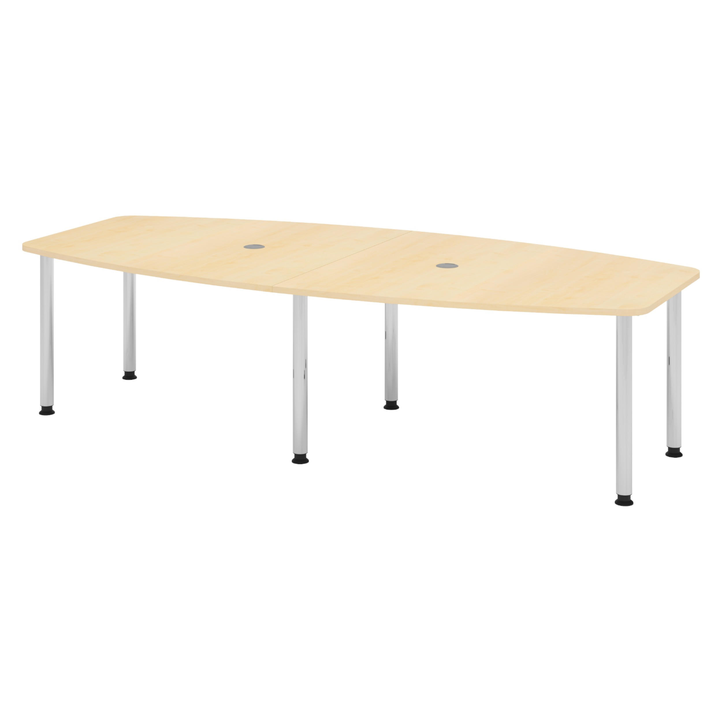 KONFERENZTISCH mittel KT28 130/280/74,5 cm in Ahornfarben/Chromfüße - Chromfarben/Ahornfarben, Holzwerkstoff (130/280/74.5cm) - bümö