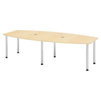 KONFERENZTISCH mittel KT28 130/280/74,5 cm in Ahornfarben/Chromfüße - Chromfarben/Ahornfarben, Holzwerkstoff (130/280/74.5cm) - bümö