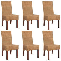 ESSZIMMERSTÜHLE Viso 6er-Set Natur Rattan Braun - Braun, Holz (135/93/62cm) - DELUKE