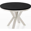 ESSTISCH Clara Beige Cashmere runder ausziehbarer, Schwarz 120-200/120/76 cm - Kaschmir/Schwarz, Holzwerkstoff/Metall (120/120/76cm) - WFL GROUP