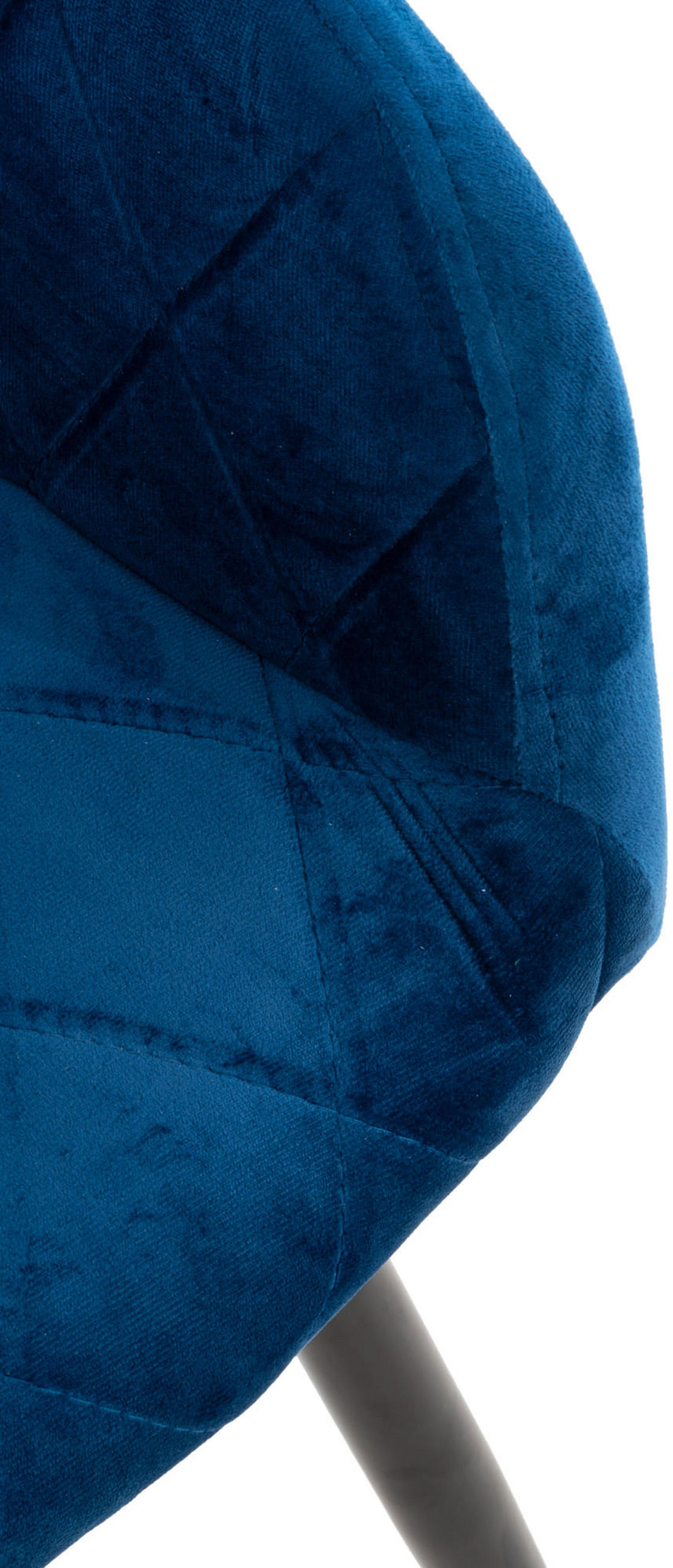 ESSZIMMERSTUHL Shyva Samt, Gestell Metall matt Schwarz Blau - Blau/Schwarz, Textil/Metall (47/84/44cm) - TPFLiving