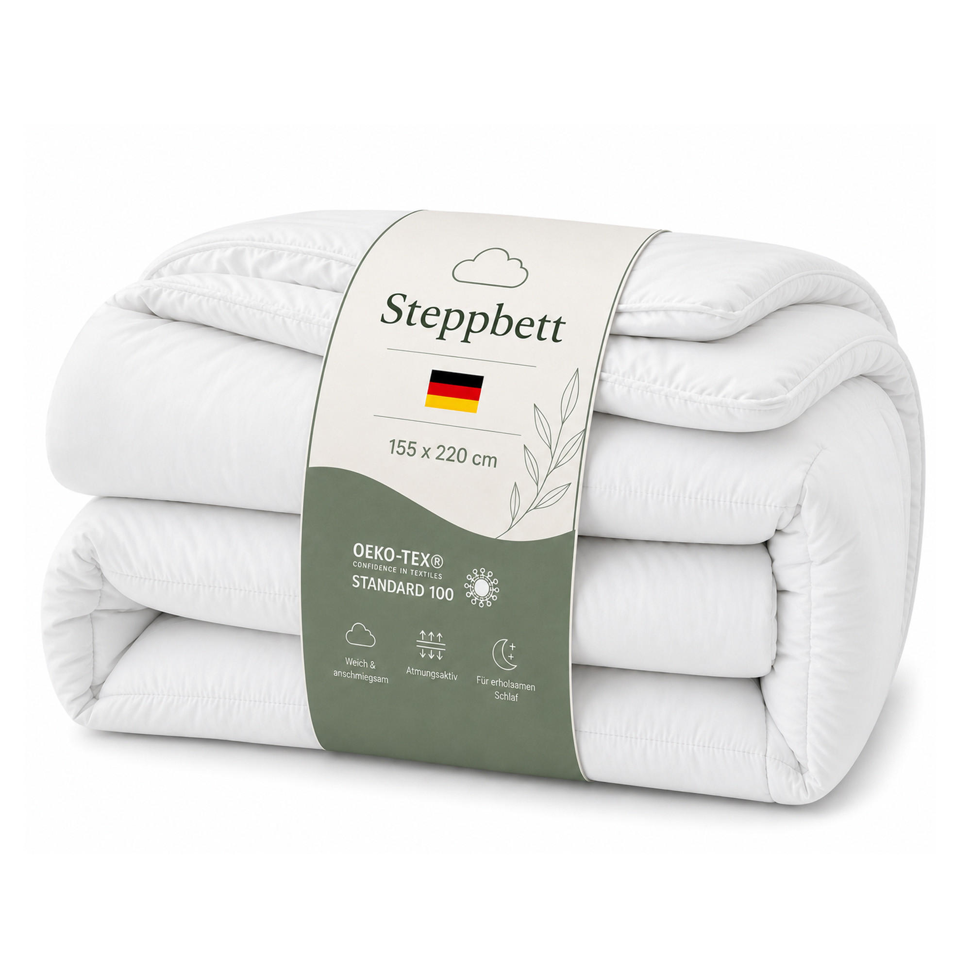 STEPPBETT Economy 155x220 cm - Weiß, Textil (155/220cm)