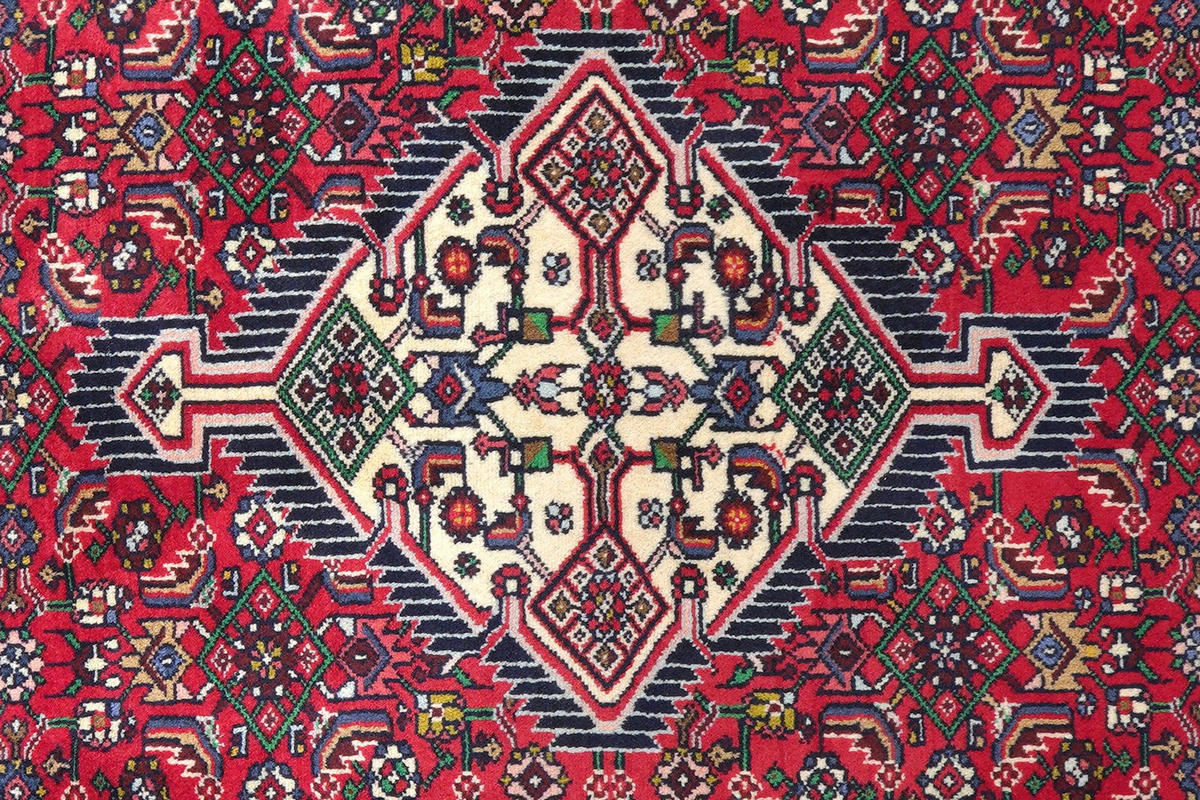 ORIENTTEPPICH handgeknüpft Assadabad Rot 192/122 cm Schurwolle - Rot, Textil (122/192cm) - Looma