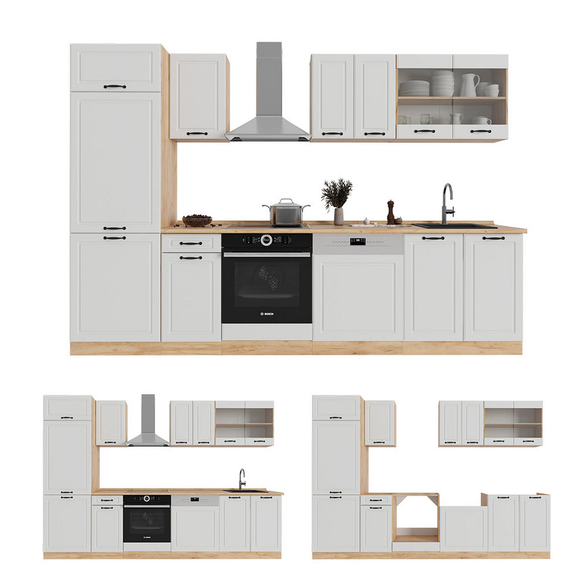 Honigeiche/Weiß, Holzwerkstoff (300/81.6/60cm) - Vicco