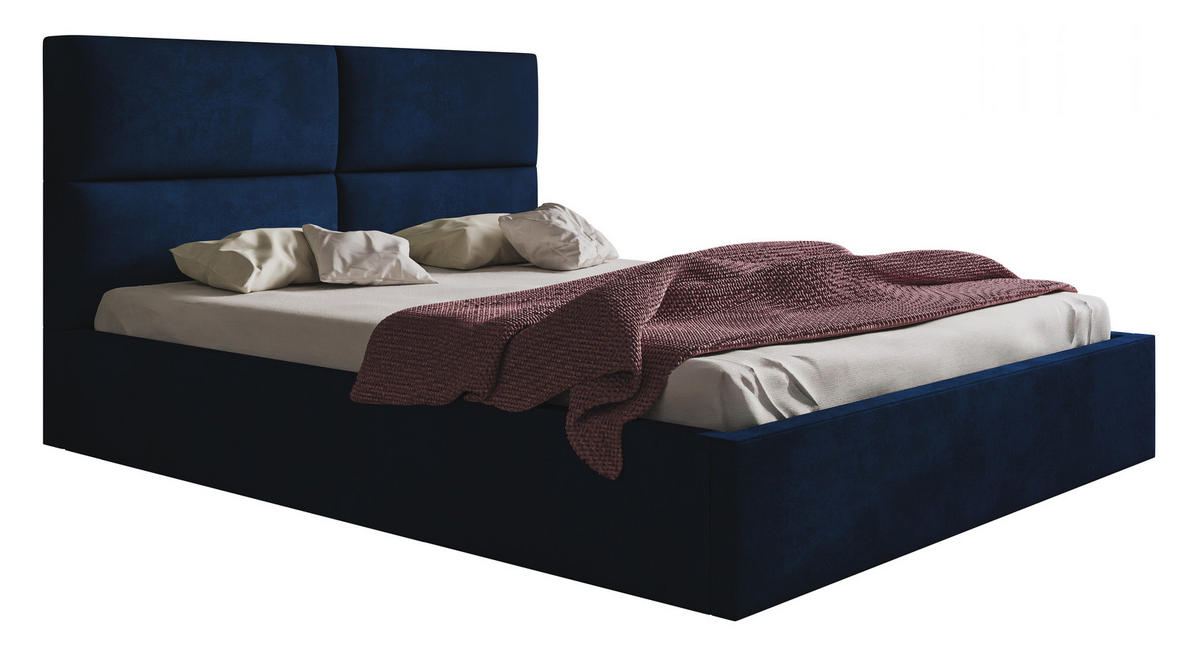 POLSTERBETT 140x200 Terra mit Bettkasten, Blau - Blau, Holz/Textil (140/200cm) - Emporius