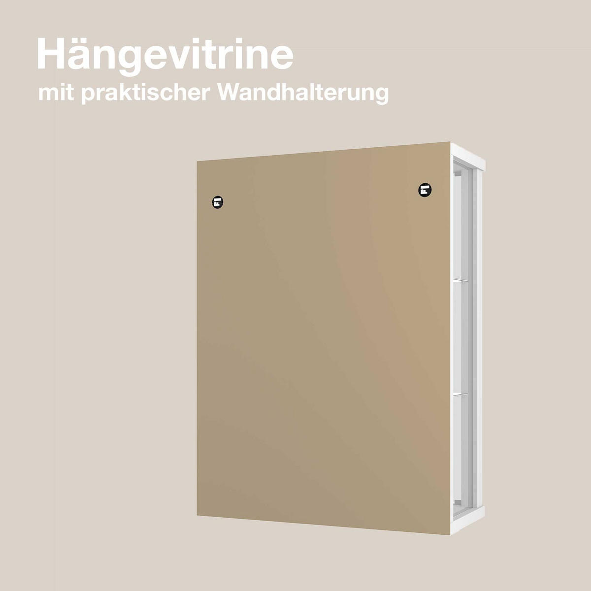 HÄNGEVITRINE 25/60/80 cm mit Spiegel, LED & 2 höhenverstellbaren Glasböden - Transparent/Silberfarben, Glas/Holzwerkstoff (60/80/25cm) - K-Möbel