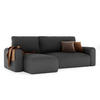ECKSOFA mit Schlaffunktion und Bettkasten, Schwarz - Schwarz, Holzwerkstoff/Textil (244/98cm) - Idohome