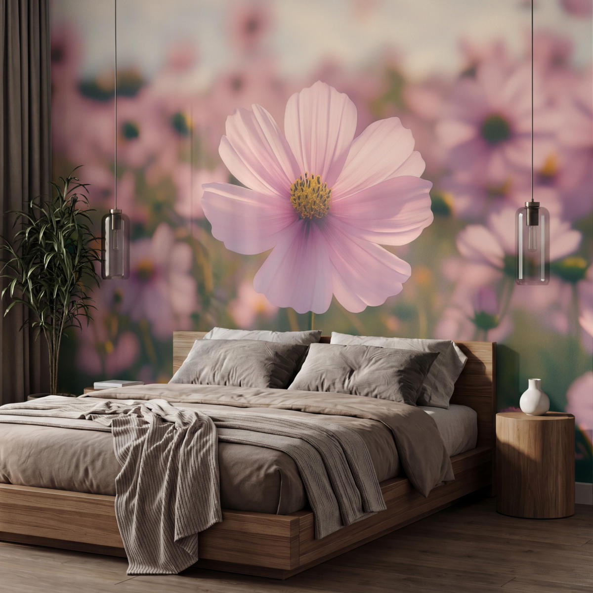TAPETE - Blumen - Lila - Unscharf - 400x260 cm - Rosa, Papier (400/260cm) - OnlyWow