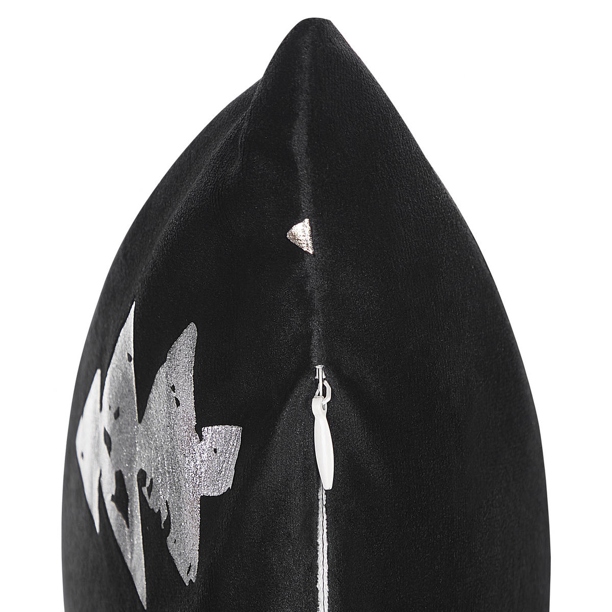 DEKOKISSEN 2er-Set Schwarz 45/45 cm Cupid - Schwarz, Textil (45/45cm) - Beliani