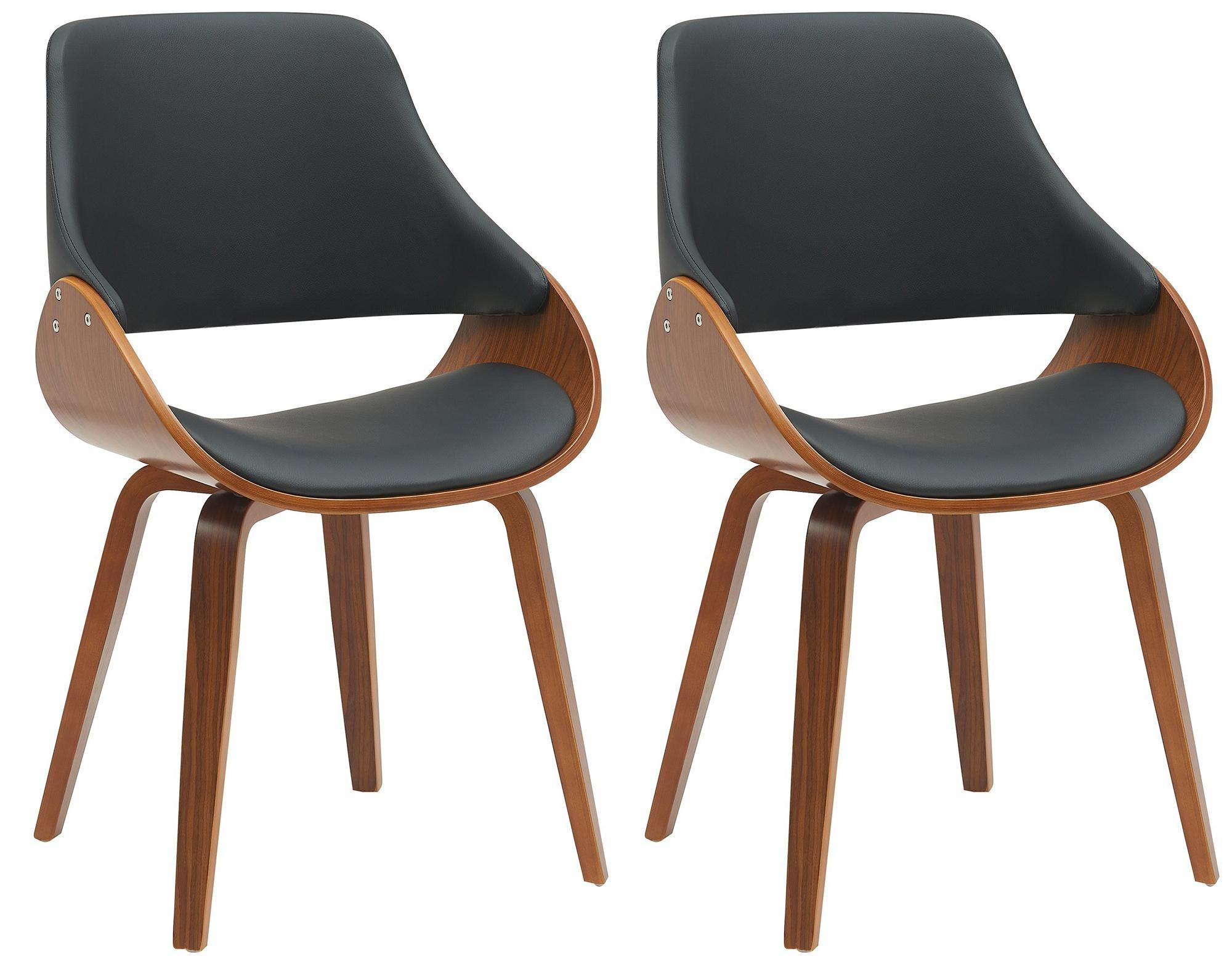 ESSZIMMERSTUHL Vangale 2er Set 86x52x54 cm walnuss/schwarz - Nussbaumfarben, Holz (52/86/54cm) - furnicato