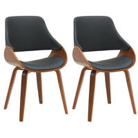 ESSZIMMERSTUHL Vangale 2er Set 86x52x54 cm walnuss/schwarz - Nussbaumfarben, Holz (52/86/54cm) - furnicato