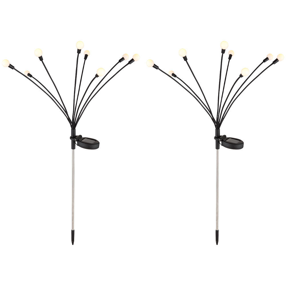 LED AUSSENLEUCHTE Edelstahl Schwarz 2er Set - Schwarz, Metall (20/12/70cm) - Globo Lighting