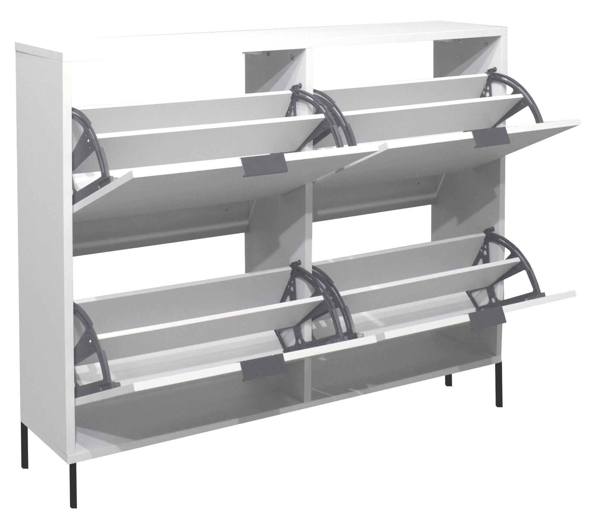 SCHUHSCHRANK Erna 120x25x101 Kreidegrau matt Lack - Hellgrau, Holzwerkstoff (120/101/25cm) - 58aufmkessel