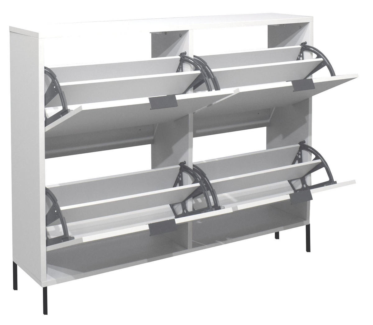 SCHUHSCHRANK Erna 120x25x101 Kreidegrau matt Lack - Hellgrau, Holzwerkstoff (120/101/25cm) - 58aufmkessel