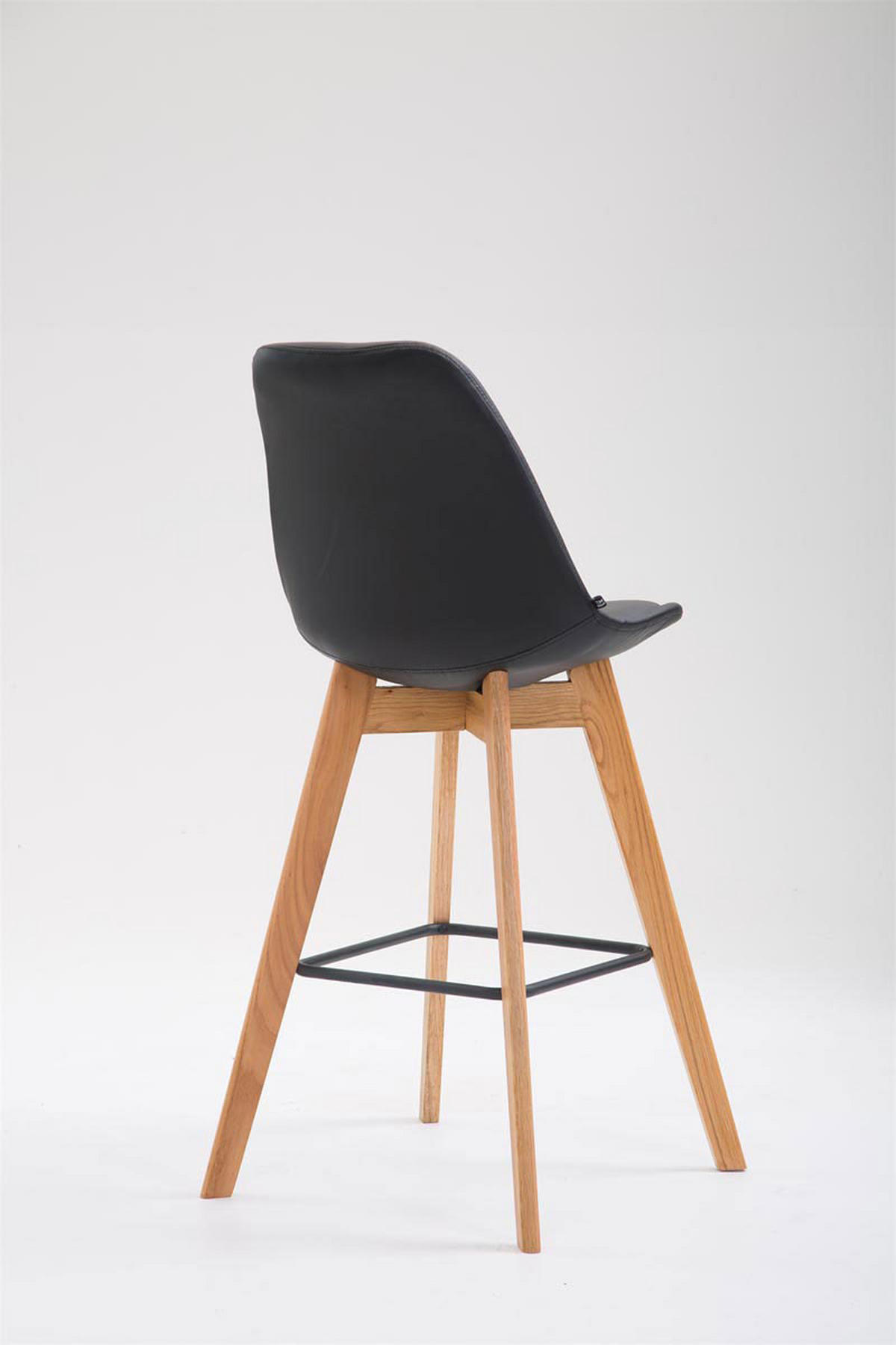 BARHOCKER Gikar Kunstleder Schwarz - Schwarz, Leder (48/112/56cm) - DELUKE