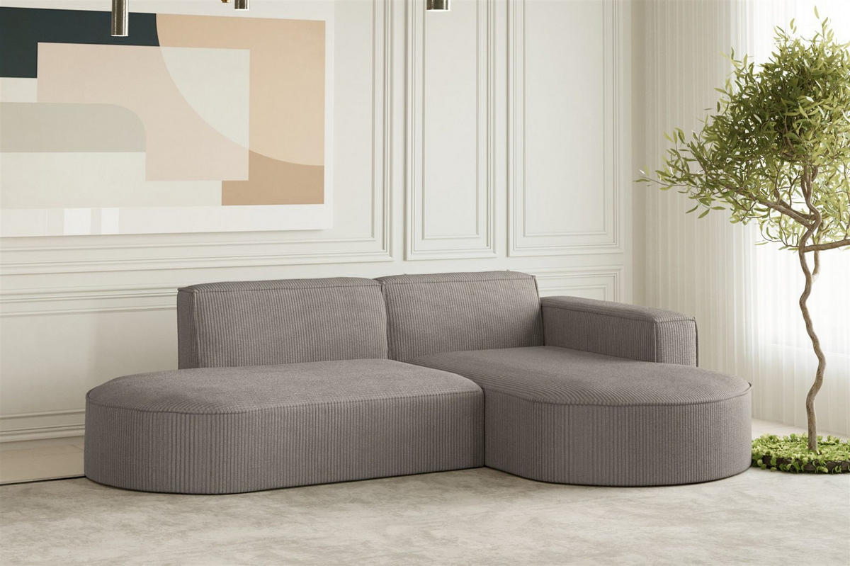 SOFASET Palma In Scala - Grau, Holzwerkstoff/Textil (236/78/165cm) - Fun Möbel