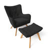 OHRENSESSEL Manhattan Relaxsessel mit Hocker | Modern & Design Grau - Dunkelgrau, Textil (67/50/87cm) - Supellex