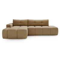 ECKSOFA Montero Bouclé-Stoff Hellbraun Links - Hellbraun, Holz/Textil (280/177cm) - Graingold