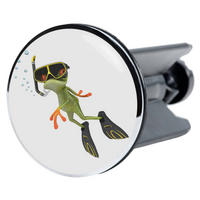 WASCHBECKENSTÖPSEL Taucher - Orange, Kunststoff/Metall (4/7/7cm) - Sanilo