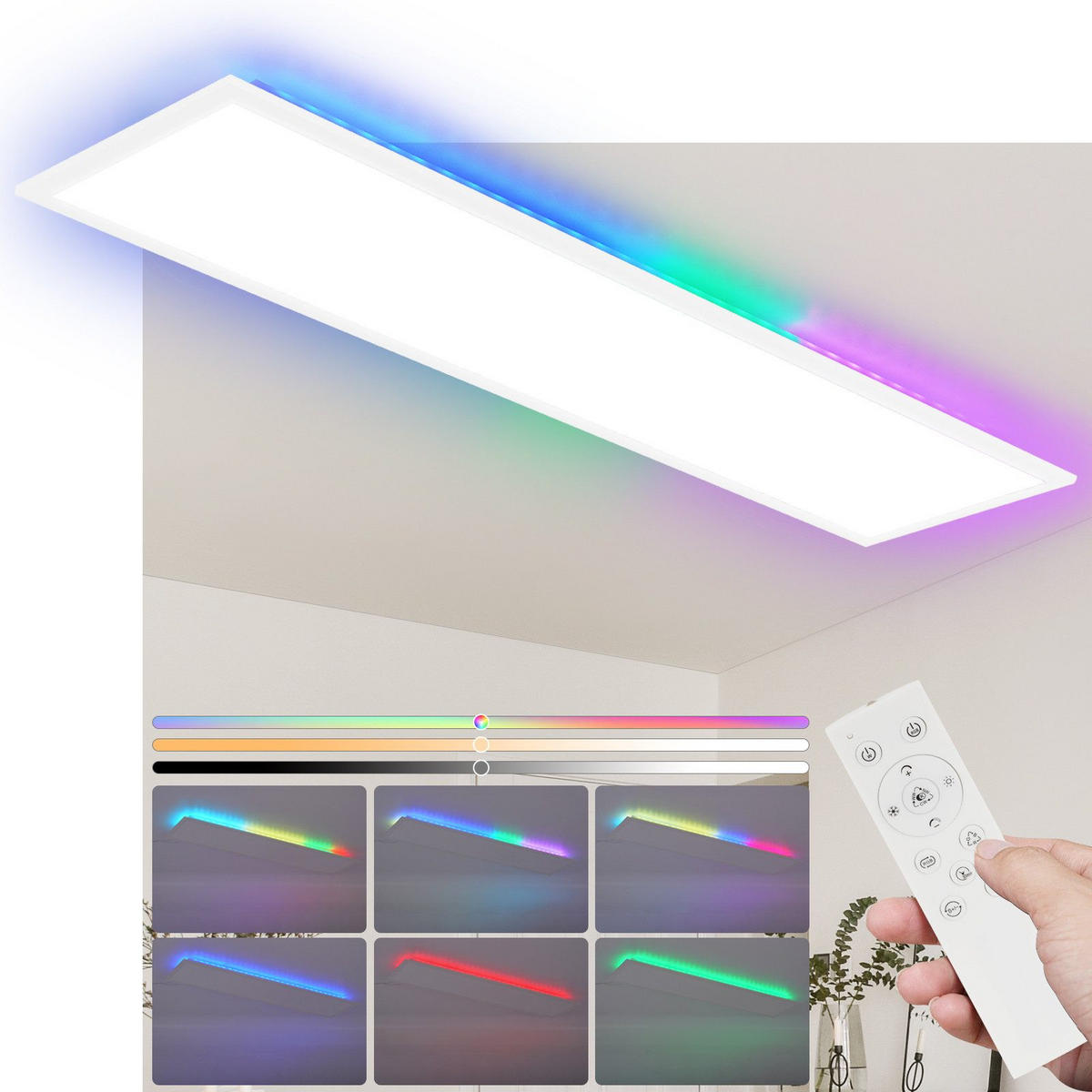 LED-DECKENLEUCHTE Lucido 119.5/29.5/5.6cm - Weiß, Metall (29.5/119.5/5.6cm) - Nettlife