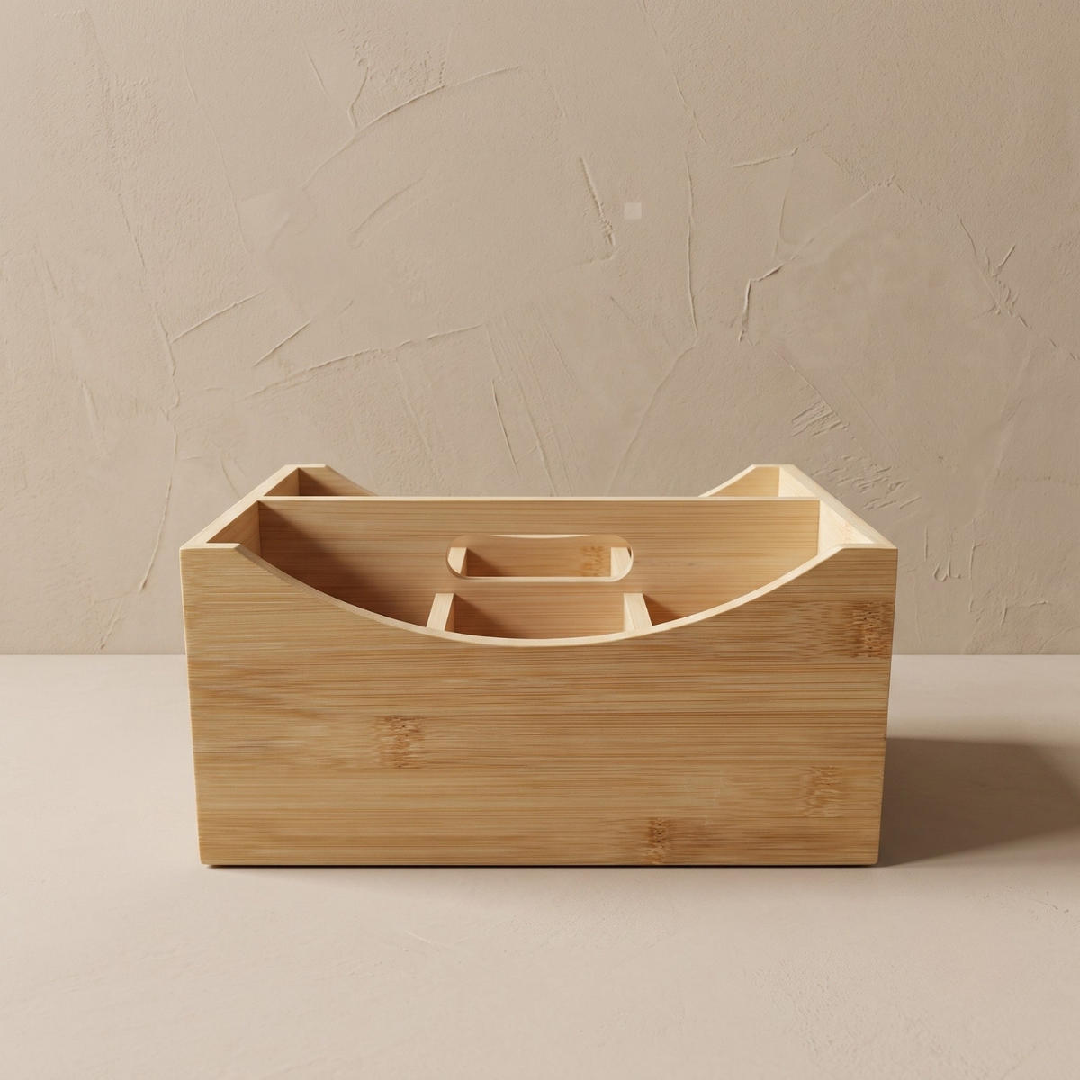 SCHREIBTISCHORGANIZER Bambus 25/18/12 cm - Beige, Naturmaterialien (25/18/12cm) - BOXIMO