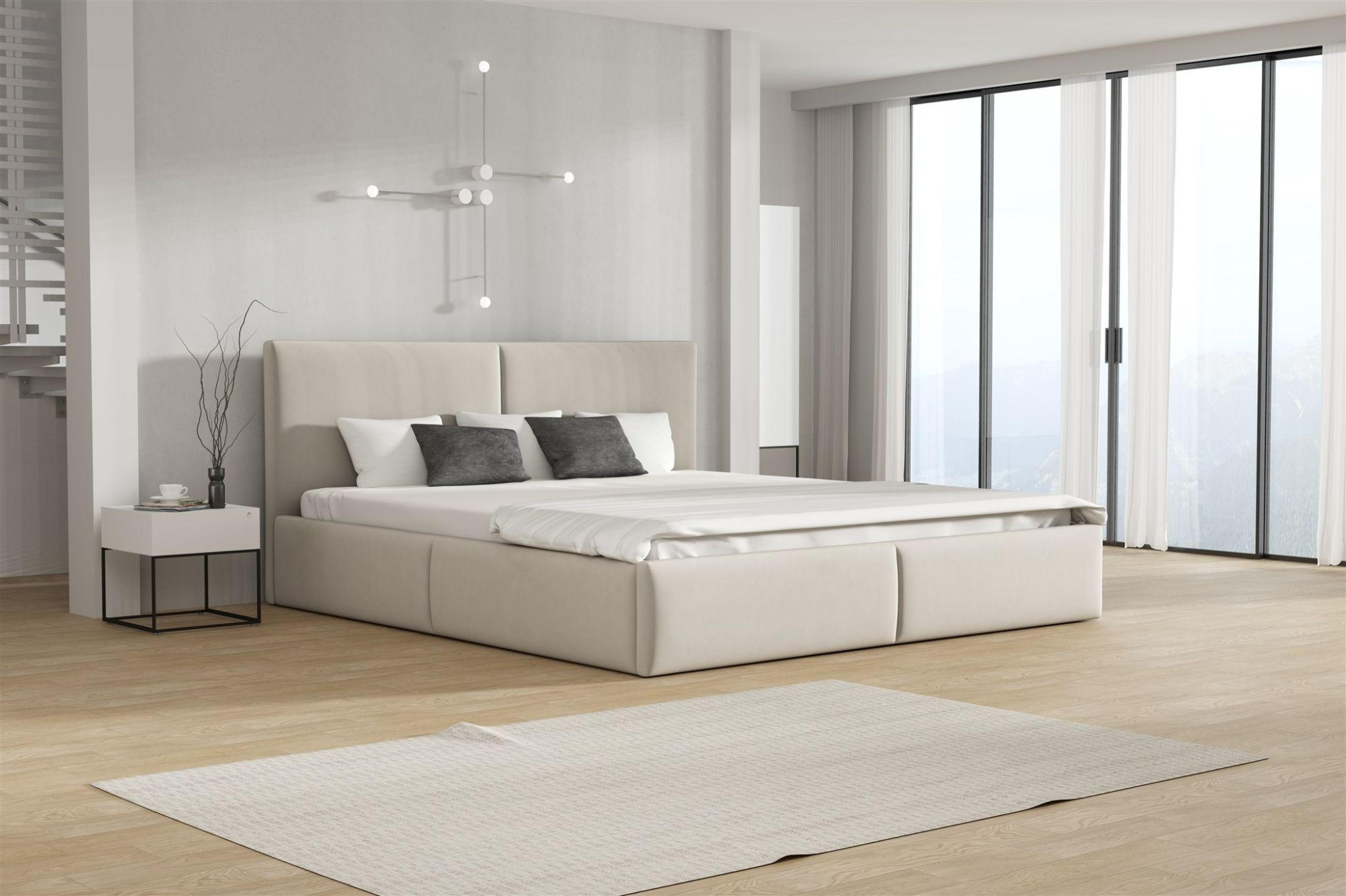 POLSTERBETT Bergen Magic Velvet - Beige, Holzwerkstoff/Textil (120/200cm) - Fun Möbel