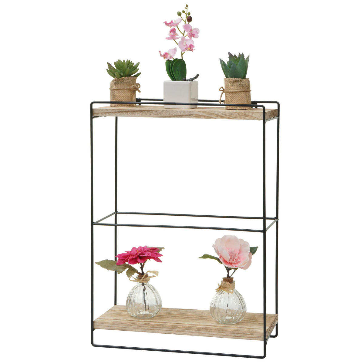 STENSKA POLICA Rjava - svetlo rjava, les (35/50/17cm) - MCW