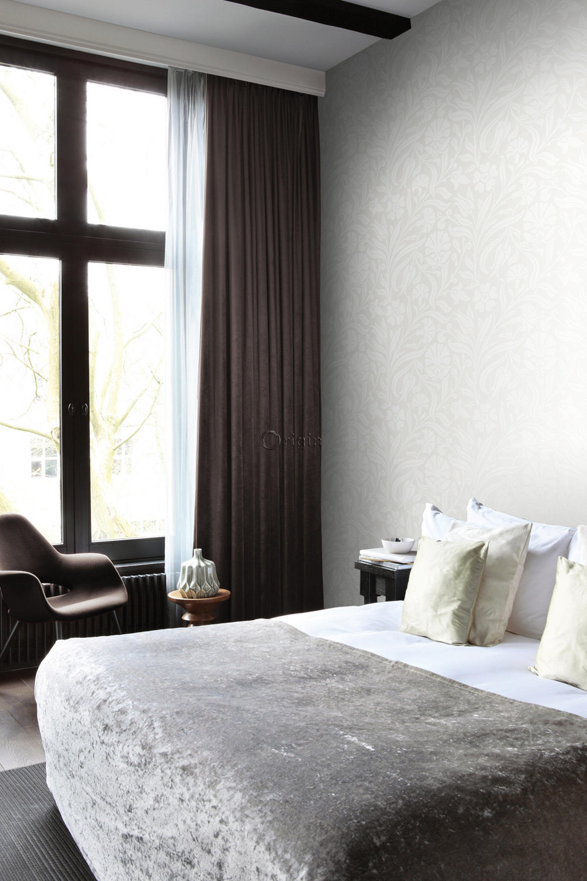 TAPETE Blumen 53 cm x 10.05 m - Weiß, Papier (53/1000cm) - Origin Wallcoverings