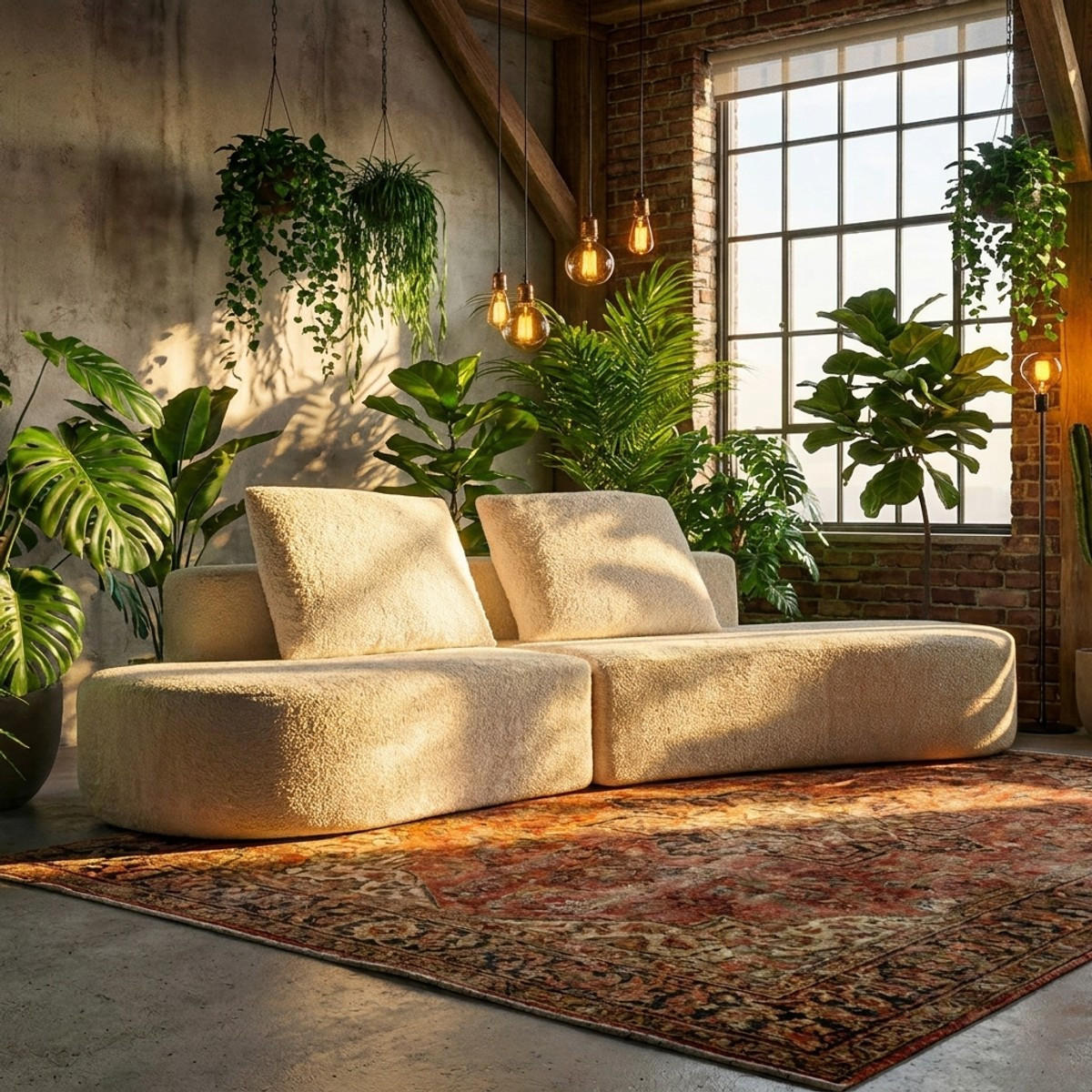 3-SITZER Sofa Bouclé Island - Beige - Beige, Kunststoff/Textil (92/78/238cm) - Pasmara