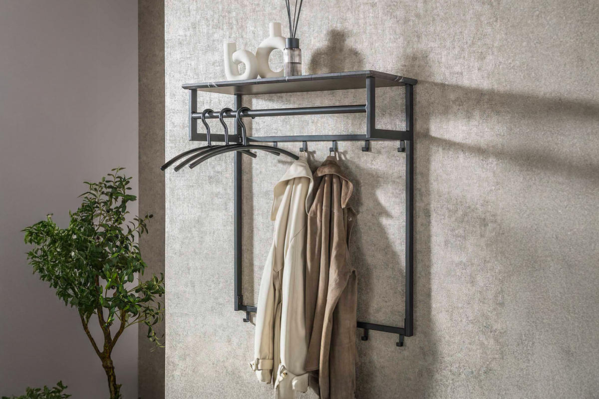 GARDEROBE SESTA Grau Kunststoff - Grau, Kunststoff (80/90/30cm) - KAWOLA