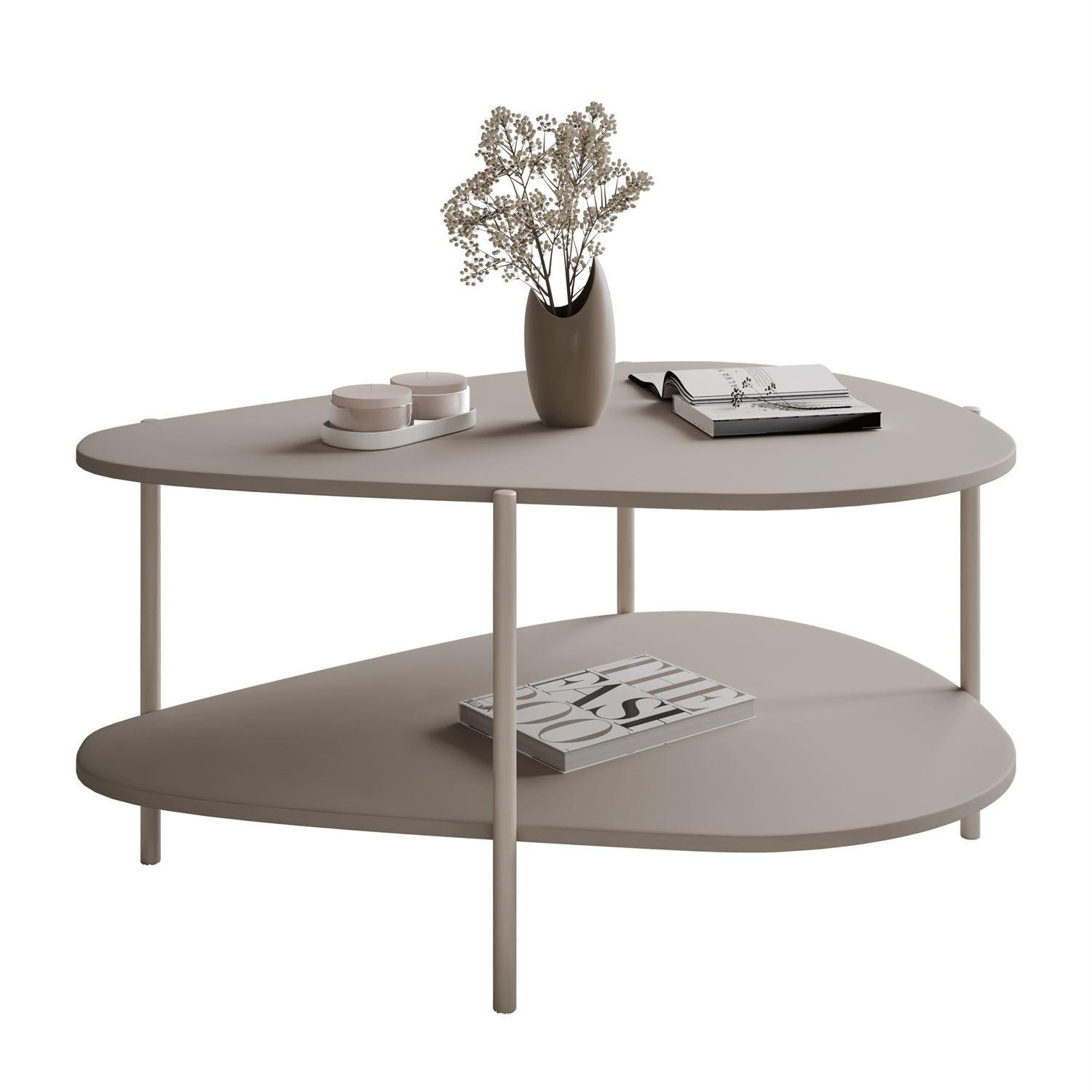 COUCHTISCH LUMI mit Ablage, Kaschmir - Kaschmir, Holzwerkstoff (65/90/45cm) - Lookway