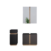 BADMÖBEL-SET Gloria Anthrazit 3 Teile, mit Midischrank - Anthrazit/Sonoma Eiche, Holzwerkstoff (70/55/34cm) - Vicco
