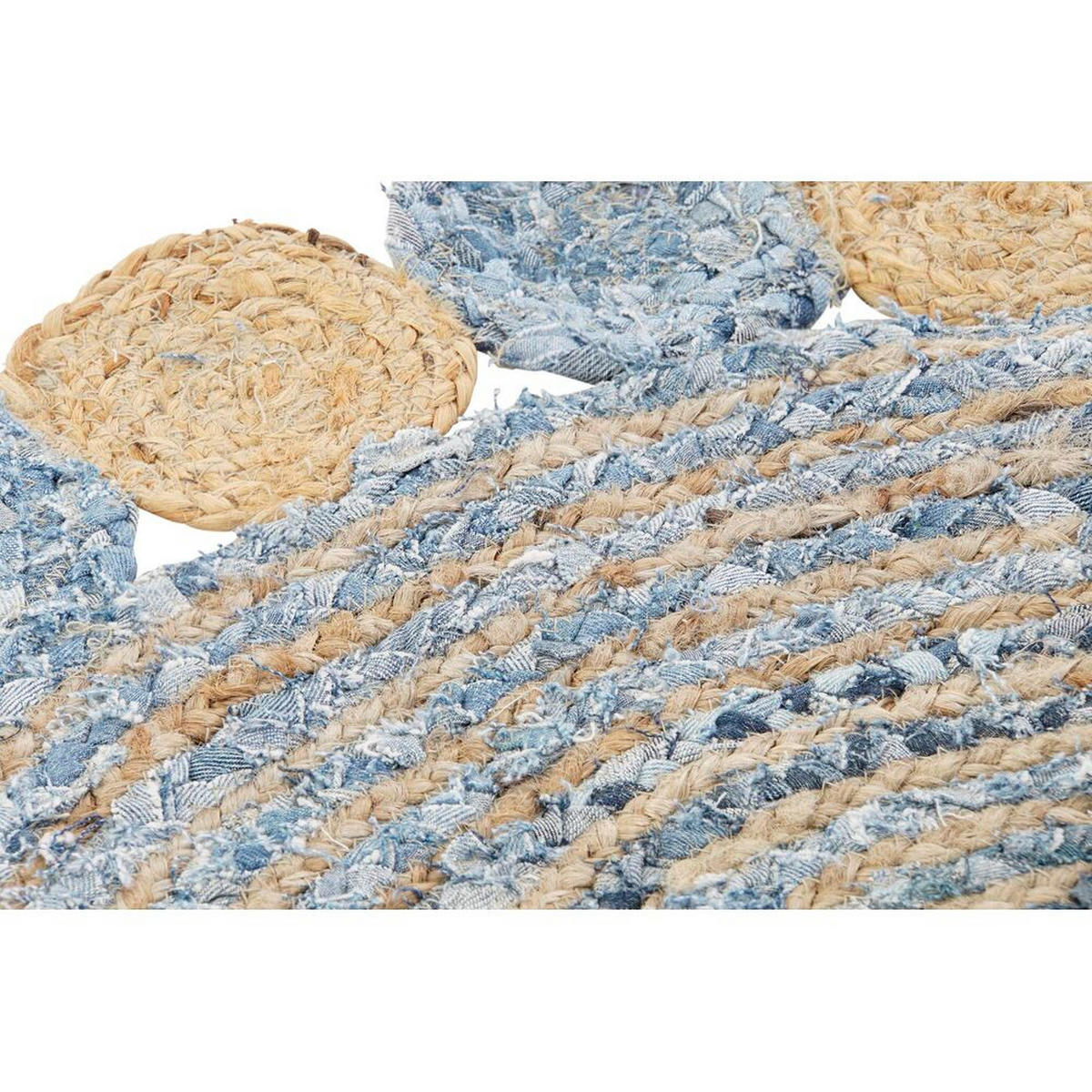TEPPICH Blau Bunt Indianer (200 x 200 x 1 cm) - Multicolor, Naturmaterialien (200/200cm) - DKD Home Decor