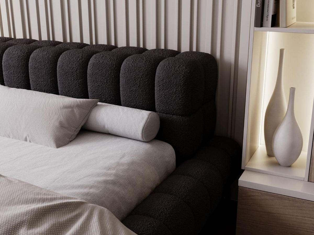 POLSTERBETT Imagine 180x200 Schwarz - Schwarz, Textil (180/200cm) - Graingold