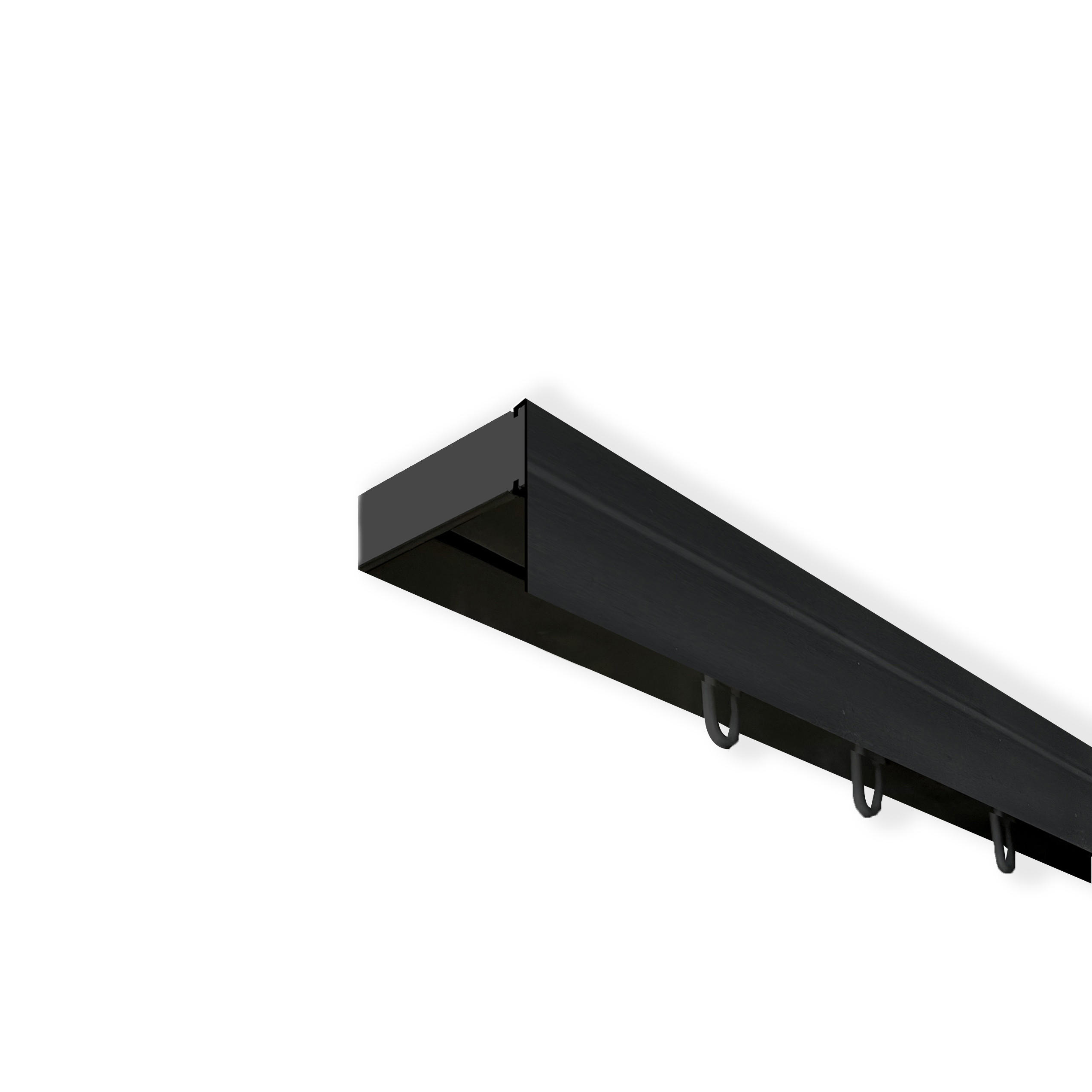 VORHANGSCHIENE SH, 1-läufig, Schiene schwarz, Blende 5 cm schwarz, 180 cm - Schwarz, Kunststoff (4.7/1.7/180cm) - SN Deco