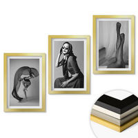 WANDBILDER 3er Set - 20x30 cm Goldrahmen - Schwarz-Weiß-Porträts von Frauen - Goldfarben, Kunststoff (20/30cm) - ArtPrintCave