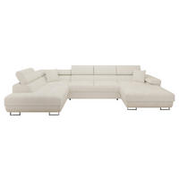 WOHNLANDSCHAFT Torezio Bis, Seite: Links - Ecru, Holz/Textil (346/90/203cm) - MIRJAN24