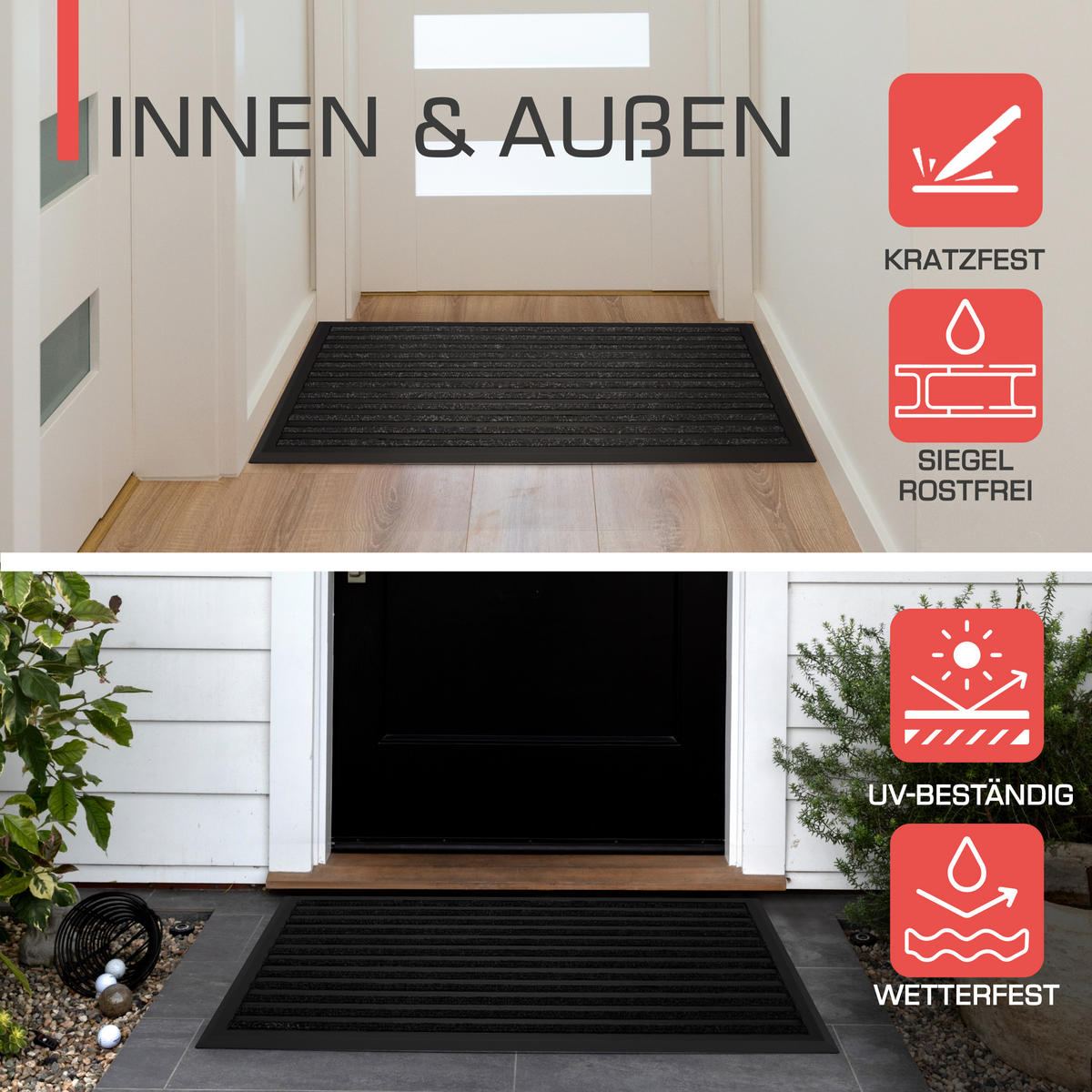 ALU-FUSSMATTE AluGant DL - Anthrazit, Metall (90/60cm) - BoMoe