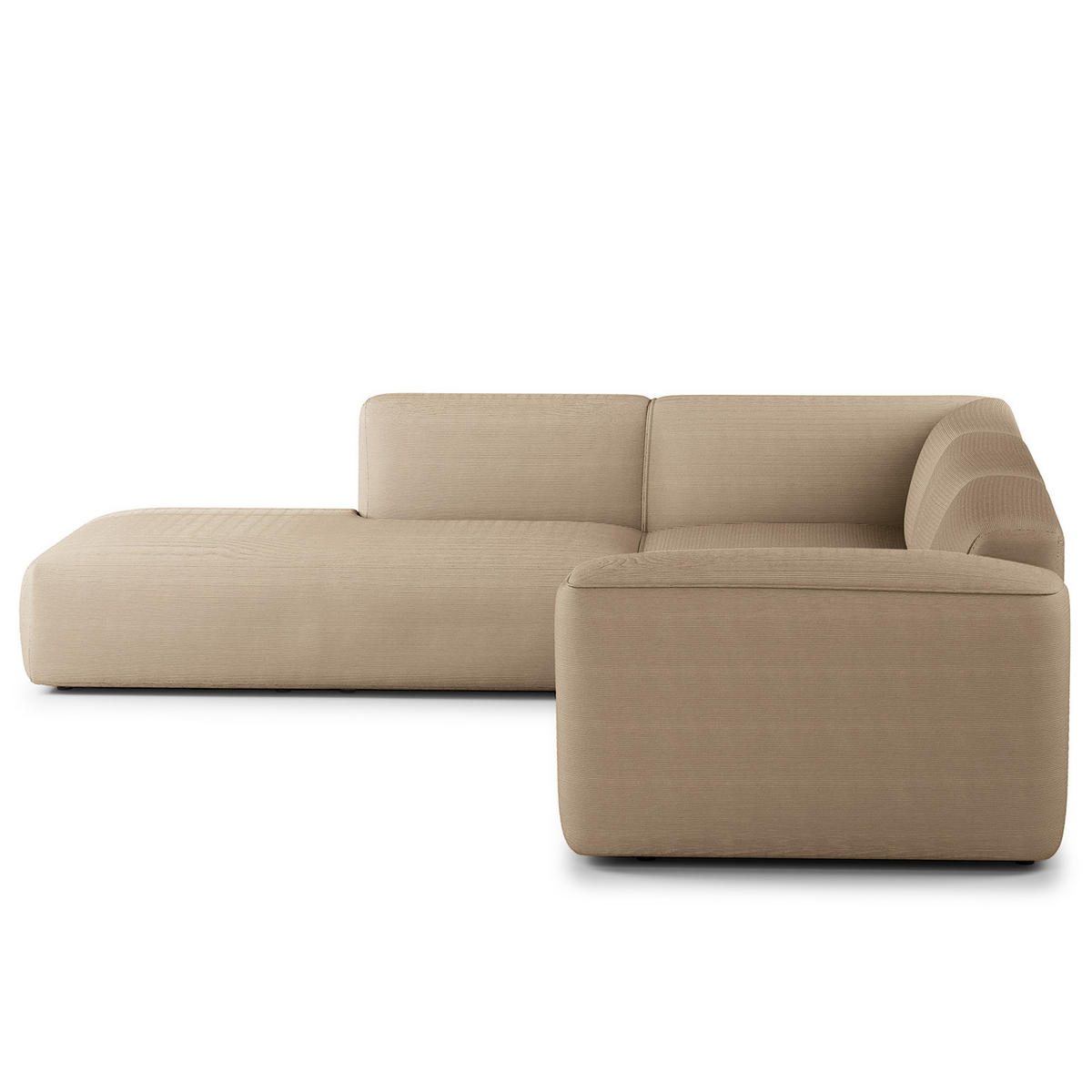 3-SITZER ECKSOFA mit Recamiere - Taupe/Schwarz, Kunststoff/Textil (295/231cm) - home24