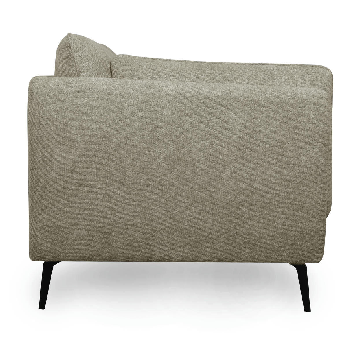 DREISITZER-SOFA Webstoff Beige - Beige/Schwarz, Textil/Metall (224/84/92cm) - Furnhouse